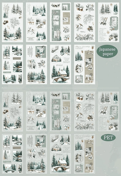 Snow Collection Journal Stickers – Washi & P.E.T Pages - The Kawaii Nest