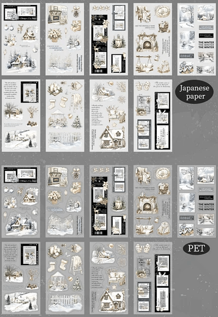 Snow Collection Journal Stickers – Washi & P.E.T Pages - The Kawaii Nest