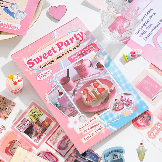 Sweet Party ~ Washi Sticker and Journaling Paper Book ~ 50 Pages - The Kawaii Nest