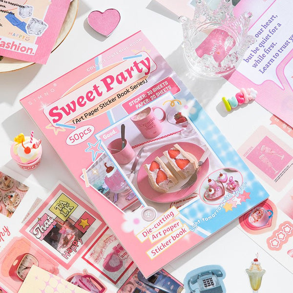 Sweet Party ~ Washi Sticker and Journaling Paper Book ~ 50 Pages - The Kawaii Nest
