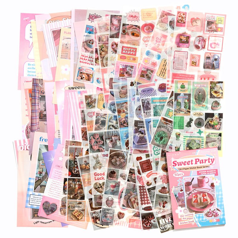 Sweet Party ~ Washi Sticker and Journaling Paper Book ~ 50 Pages - The Kawaii Nest